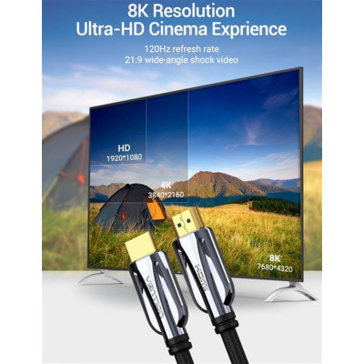 Кабель Vention HDMI - HDMI v.2.1 (M/M), 1.5 м, Black (AALBG) Кабель Vention HDMI - HDMI v.2.1 (M/M), 1.5 м, Black (AALBG)