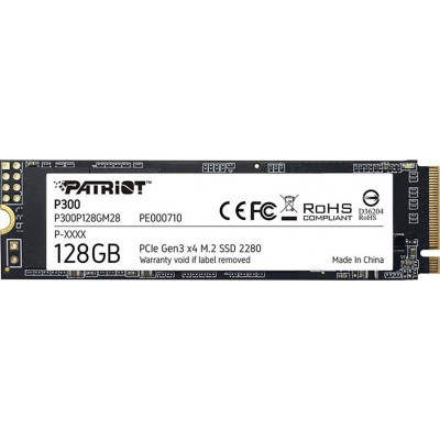Накопичувач SSD 128GB Patriot P300 M.2 2280 PCIe 3.0 x4 NVMe TLC (P300P128GM28) Накопичувач SSD 128GB Patriot P300 M.2 2280 PCIe 3.0 x4 NVMe TLC (P300P128GM28)