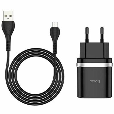Мережевий зарядний пристрій Hoco C12Q (1USB, 3А) QC3.0 Black (S23567) + кабель MicroUSB Мережевий зарядний пристрій Hoco C12Q (1USB, 3А) QC3.0 Black (S23567) + кабель MicroUSB