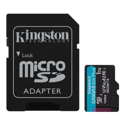 Карта пам`яті MicroSDXC 1TB UHS-I/U3 Class 10 Kingston Canvas Go! Plus R200/W160MB/s + SD-адаптер (SDCG4/1TB) Карта пам`яті MicroSDXC 1TB UHS-I/U3 Class 10 Kingston Canvas Go! Plus R200/W160MB/s + SD-адаптер (SDCG4/1TB)