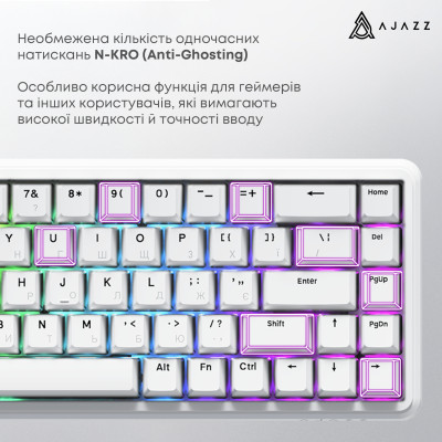 Клавіатура Ajazz AK680 Max Magnetic Switch White (AK680-WM-W-A) Клавіатура Ajazz AK680 Max Magnetic Switch White (AK680-WM-W-A)