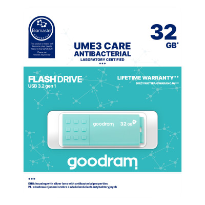 Флеш-накопичувач USB3.2 32GB Goodram UME3 Care Green (UME3-0320CRR11) Флеш-накопичувач USB3.2 32GB Goodram UME3 Care Green (UME3-0320CRR11)