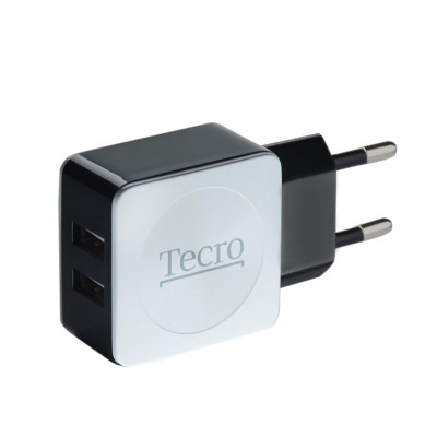 Мережевий зарядний пристрій Tecro (2xUSB, 2.1A) Black, White (TR-CHG02-BW) Мережевий зарядний пристрій Tecro (2xUSB, 2.1A) Black, White (TR-CHG02-BW)
