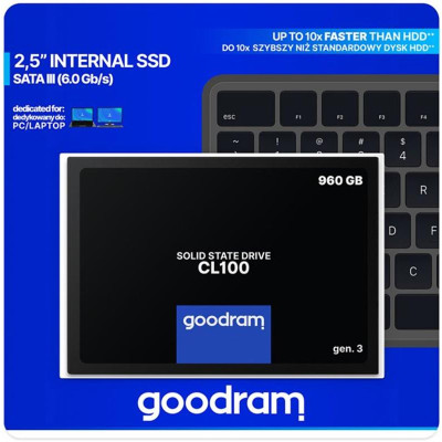Накопичувач SSD 960GB Goodram CL100 GEN.3 2.5 Накопичувач SSD 960GB Goodram CL100 GEN.3 2.5
