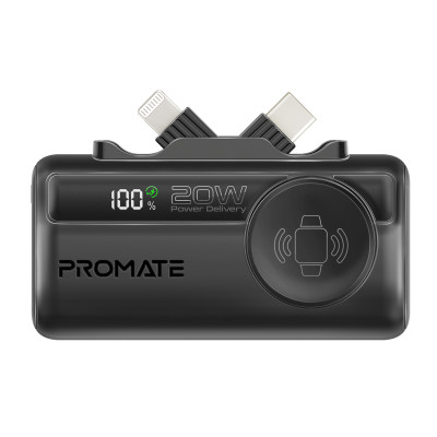 Універсальна мобільна батарея Promate PowerUp-Trio 5000mAh 20W Black