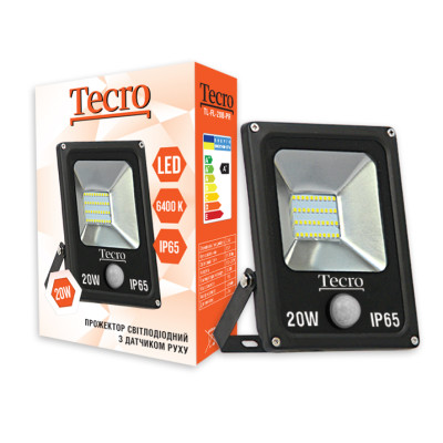 Светодиодный прожектор Tecro TL-FL-20B-PR 20W 6400K с датчиком движения Светодиодный прожектор Tecro TL-FL-20B-PR 20W 6400K с датчиком движения