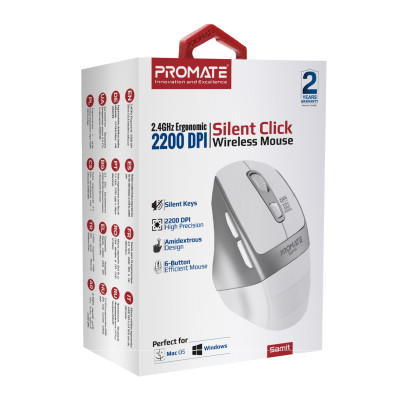 Миша бездротова Promate Samit White Миша бездротова Promate Samit White