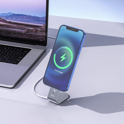 Тримач настільний для бездротового зарядного пристрою MagSafe Hoco PH44 Grey (PH44G) Тримач настільний для бездротового зарядного пристрою MagSafe Hoco PH44 Grey (PH44G)