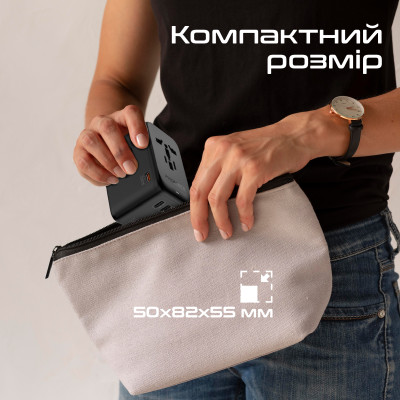 Зарядний пристрій Promate TripMate-GaN100 100W Black Зарядний пристрій Promate TripMate-GaN100 100W Black