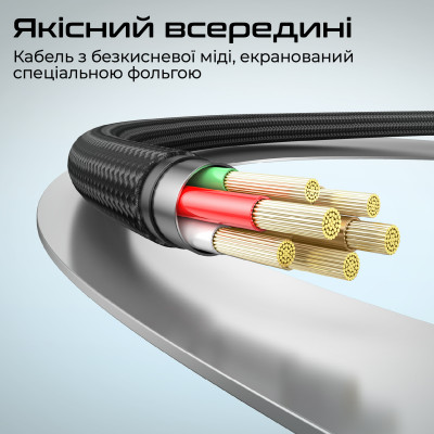 Кабель Promate Springy USB Type-C - USB Type-C (M/M), 3 A, 60 W, 1.2 м, Black Кабель Promate Springy USB Type-C - USB Type-C (M/M), 3 A, 60 W, 1.2 м, Black