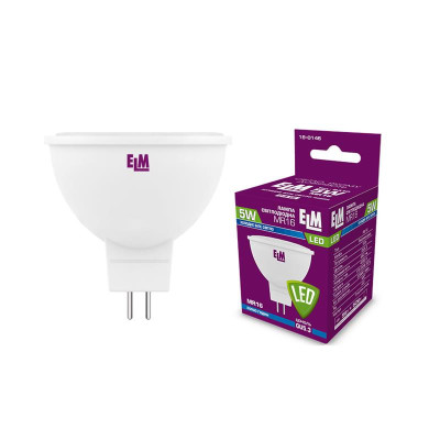 Лампа світлодіодна ELM 5W MR16 GU5.3 4000K (18-0146) Лампа світлодіодна ELM 5W MR16 GU5.3 4000K (18-0146)