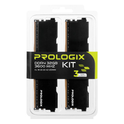 Модуль пам`ятi DDR4 2x16GB/3600 Prologix Black (PRO32GB3600B4K) Модуль пам`ятi DDR4 2x16GB/3600 Prologix Black (PRO32GB3600B4K)