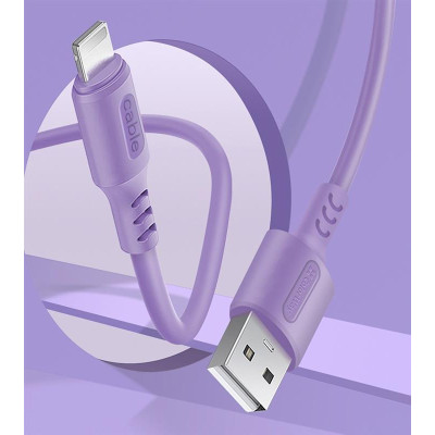 Кабель ColorWay USB - Lightning (M/M), soft silicone, 2.4 А, 1 м, Purple (CW-CBUL044-PU) Кабель ColorWay USB - Lightning (M/M), soft silicone, 2.4 А, 1 м, Purple (CW-CBUL044-PU)