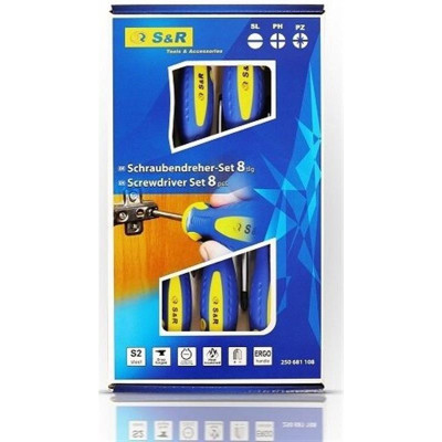 Набір викруток S&R SL-PH-PZ S2 8шт (250681108) Набір викруток S&R SL-PH-PZ S2 8шт (250681108)