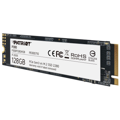 Накопичувач SSD 128GB Patriot P300 M.2 2280 PCIe 3.0 x4 NVMe TLC (P300P128GM28) Накопичувач SSD 128GB Patriot P300 M.2 2280 PCIe 3.0 x4 NVMe TLC (P300P128GM28)