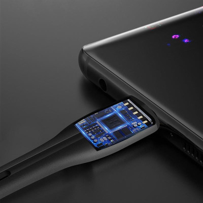 Кабель ColorWay USB - USB Type-C (M/M), PVC + Led, 2.4 А, 1 м, Black (CW-CBUC034-BK) Кабель ColorWay USB - USB Type-C (M/M), PVC + Led, 2.4 А, 1 м, Black (CW-CBUC034-BK)