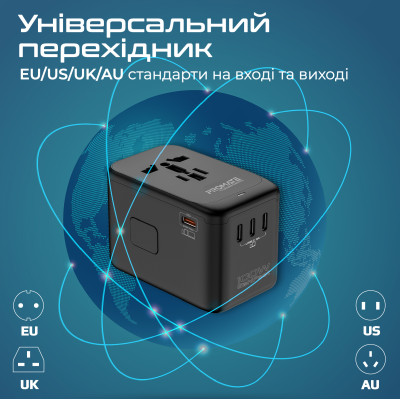 Зарядний пристрій Promate TripMate-GaN100 100W Black Зарядний пристрій Promate TripMate-GaN100 100W Black