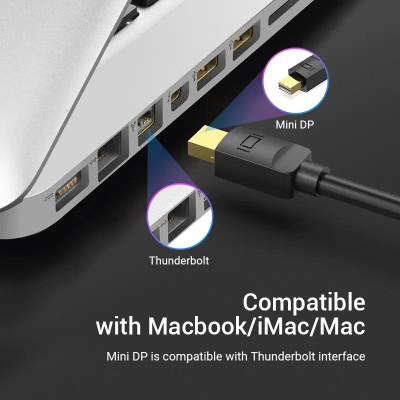 Кабель Vention MiniDisplayPort - HDMI V 1.4 (M/M), 3 м, чорний (HAHBI) Кабель Vention MiniDisplayPort - HDMI V 1.4 (M/M), 3 м, чорний (HAHBI)
