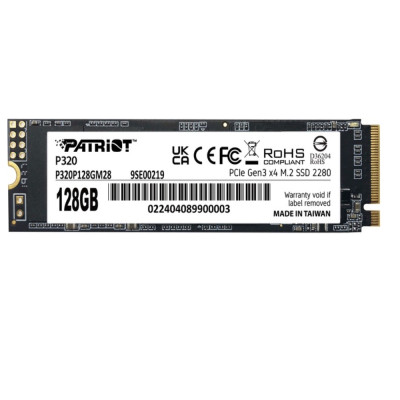 Накопичувач SSD 128GB Patriot P320 M.2 2280 PCIe 3.0 x4 NVMe TLC (P320P128GM28) Накопичувач SSD 128GB Patriot P320 M.2 2280 PCIe 3.0 x4 NVMe TLC (P320P128GM28)