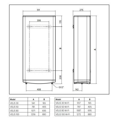 Водонагрівач Ariston Velis Pro 50 EU (3626135) Водонагрівач Ariston Velis Pro 50 EU (3626135)