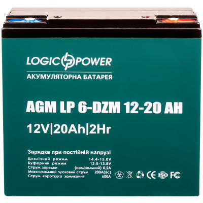 Акумуляторна батарея LogicPower LP 12V 20AH (6-DZM-12-20) AGM Акумуляторна батарея LogicPower LP 12V 20AH (6-DZM-12-20) AGM
