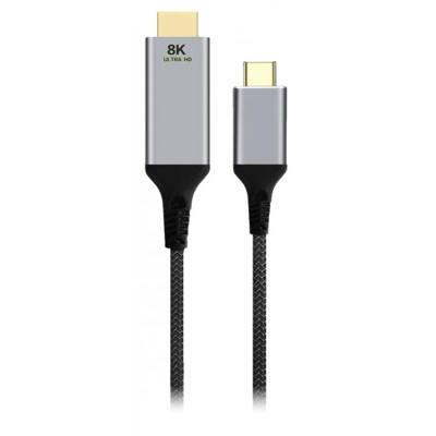 Кабель Cablexpert USB Type-C - HDMI (M/М), 2 м, чорний (A-CM-HDMIM8K-2M) Кабель Cablexpert USB Type-C - HDMI (M/М), 2 м, чорний (A-CM-HDMIM8K-2M)