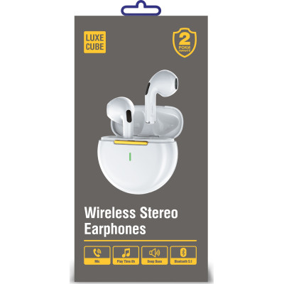 Bluetooth-гарнітура Luxe Cube PRO 6 White (4826668690034)