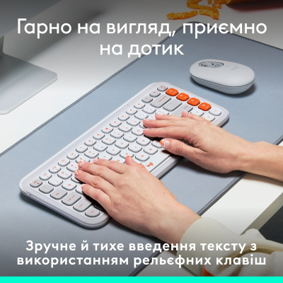 Клавиатура бездротова Logitech Pop Icon Keys Off White (920-013072)
