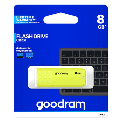 Флеш-накопичувач USB2.0 8GB Goodram UME2 Yellow (UME2-0080Y0R11) Флеш-накопичувач USB2.0 8GB Goodram UME2 Yellow (UME2-0080Y0R11)