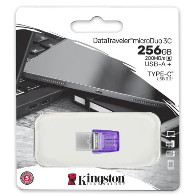 Флеш-накопичувач USB3.2 256GB Type-C Kingston DataTraveler microDuo 3C (DTDUO3CG3/256GB) Флеш-накопичувач USB3.2 256GB Type-C Kingston DataTraveler microDuo 3C (DTDUO3CG3/256GB)