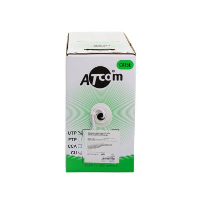 Кабель вита пара Standart UTP 5е ATcom (бух.305м) 4х2х0,50мм CCA Кабель вита пара Standart UTP 5е ATcom (бух.305м) 4х2х0,50мм CCA