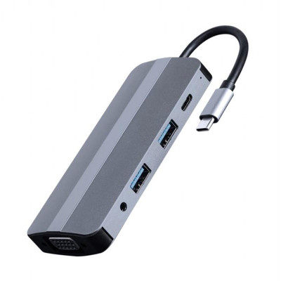 Док-станція Cablexpert USB-C 8-в-1 (A-CM-COMBO8-02) USB 3.0/HDMI//VGA/PD/картридер/стерео-аудіо Док-станція Cablexpert USB-C 8-в-1 (A-CM-COMBO8-02) USB 3.0/HDMI//VGA/PD/картридер/стерео-аудіо