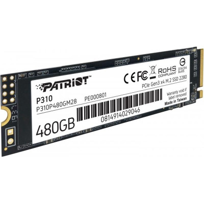 Накопичувач SSD 480GB Patriot P310 M.2 2280 PCIe NVMe 3.0 x4 TLC (P310P480GM28) Накопичувач SSD 480GB Patriot P310 M.2 2280 PCIe NVMe 3.0 x4 TLC (P310P480GM28)