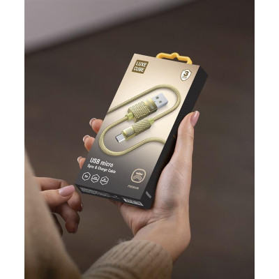 Кабель Luxe Cube Premium USB - micro USB (M/M), 1 м, золотистий (8889986489885) Кабель Luxe Cube Premium USB - micro USB (M/M), 1 м, золотистий (8889986489885)