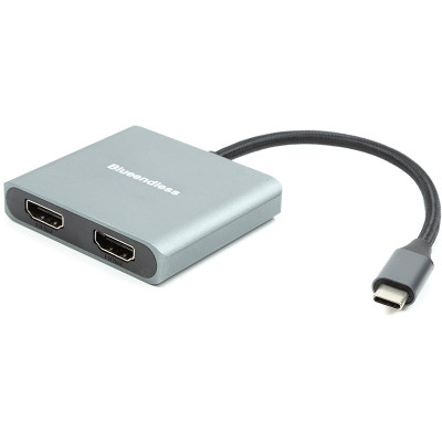 Адаптер Blueendless USB Type-C - 2xHDMI (M/F) Grey (CA913831) Адаптер Blueendless USB Type-C - 2xHDMI (M/F) Grey (CA913831)