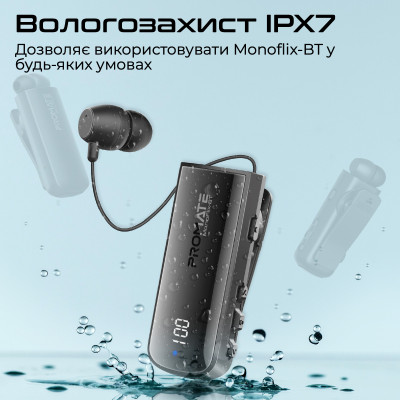 Bluetooth-гарнітура Promate Monoflix-bt Black Bluetooth-гарнітура Promate Monoflix-bt Black