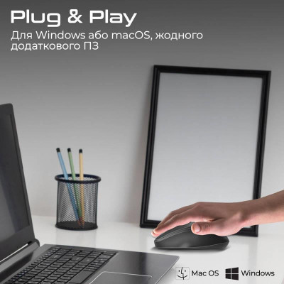 Миша бездротова Promate UniGlide Black Миша бездротова Promate UniGlide Black