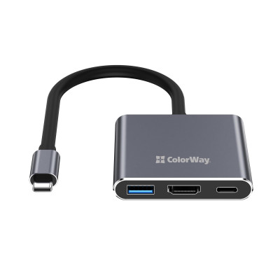 USB-хаб СolorWay USB Type-C 3-в-1 (CW-HUB08) USB-хаб СolorWay USB Type-C 3-в-1 (CW-HUB08)