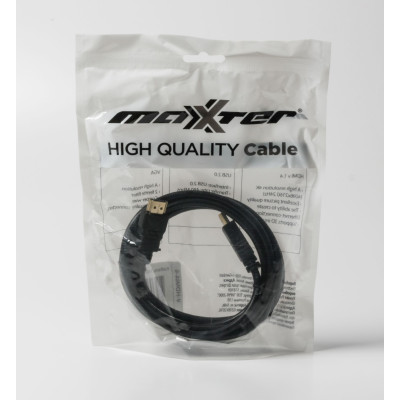 Кабель Maxxter HDMI - HDMI V 1.4 (M/M), 1.8 м, чорний (V-HDMI4-6) пакет Кабель Maxxter HDMI - HDMI V 1.4 (M/M), 1.8 м, чорний (V-HDMI4-6) пакет