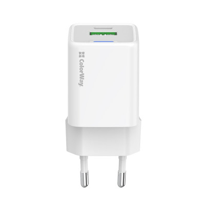 Мережевий зарядний пристрій ColorWay GaN Mini 20W PD Port PPS USB (Type-C PD + USB QC4.0) White (CW-CHS062PD-WT) Мережевий зарядний пристрій ColorWay GaN Mini 20W PD Port PPS USB (Type-C PD + USB QC4.0) White (CW-CHS062PD-WT)