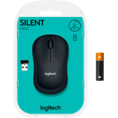 Мышь беспроводная Logitech M220 Silent Charcoal (910-004878) Мышь беспроводная Logitech M220 Silent Charcoal (910-004878)