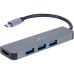 USB-хаб Cablexpert USB Type-C Grey 3-в-1 (A-CM-COMBO2-01)