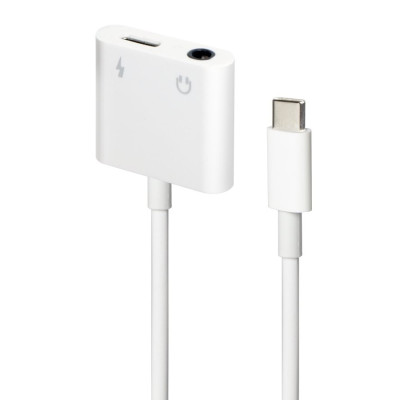 Адаптер Cablexpert USB Type-C - 3.5 мм/USB Type-C (M/F), 0.1 м, White (A-CM-3.5FP-01)