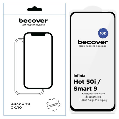 Захисне скло BeCover для Infinix Hot 50i (X6531) Black, 10D (712713)