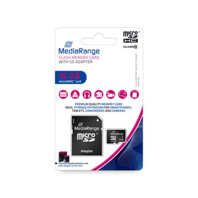 Карта пам`ятi MicroSDHC 16GB Class 10 MediaRange R45/W12MB/s + SD-adapter (MR958) Карта пам`ятi MicroSDHC 16GB Class 10 MediaRange R45/W12MB/s + SD-adapter (MR958)