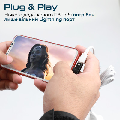 Адаптер Promate iHinge Lightning - 2хLightning (M/F) Black Адаптер Promate iHinge Lightning - 2хLightning (M/F) Black