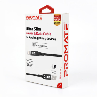 Кабель Promate NerveLink-i USB - Lightning (M/M), 2.4 A, 1.2 м, Black Кабель Promate NerveLink-i USB - Lightning (M/M), 2.4 A, 1.2 м, Black