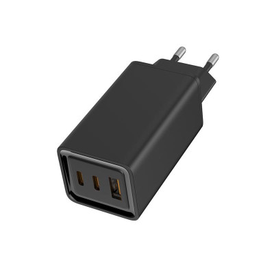 Мережевий зарядний пристрій ColorWay GaN3 Pro Power Delivery (2USB Type-C PDx3A;1USBx3A) Black (CW-CHS039PD-BK)