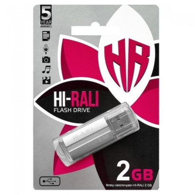 Флеш-накопичувач USB 2GB Hi-Rali Corsair Series Silver (HI-2GBCORSL) Флеш-накопичувач USB 2GB Hi-Rali Corsair Series Silver (HI-2GBCORSL)