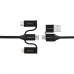 Кабель Promate PentaPower USB + USB Type-C -  Lightning + micro USB + USB Type-C (M/M), 3 A, 60 W, 1.2 м, Black